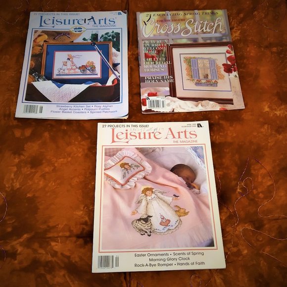 7  VNTG Cross Stitch Mags- Danish Flowers, Spring - Picture 3 of 10